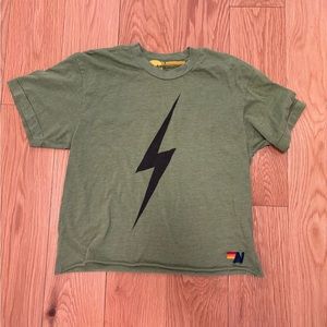 Aviator nation green lightning bolt tee shirt